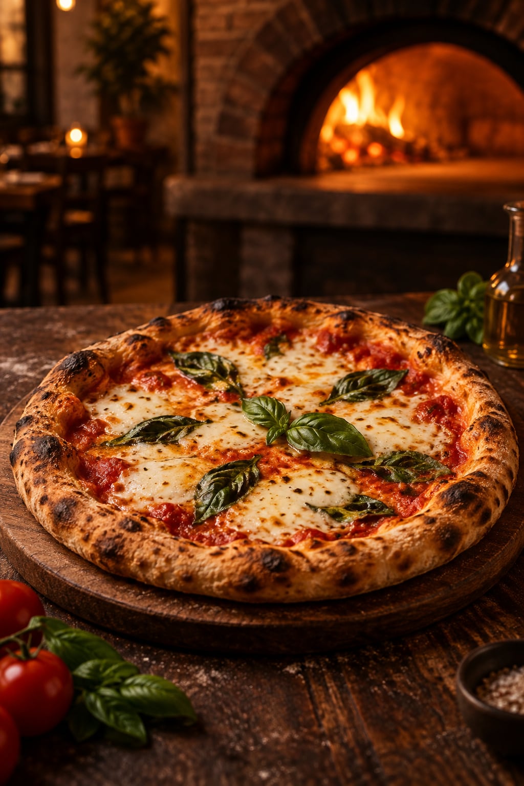 Pizza artesanal recién horneada